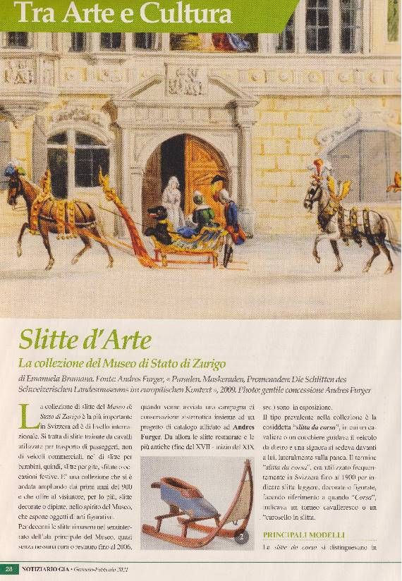 Andres Furger: Slitte d’Arte, La collezione del Museo di Stato di Zurigo