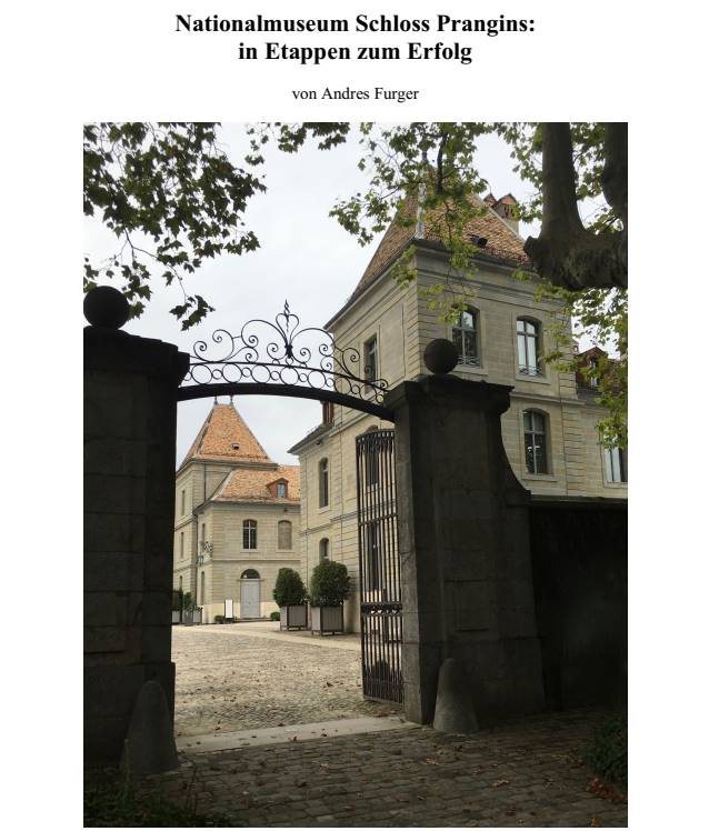 Andres Furger Titelblatt Nationalmuseum Schloss Prangins - in Etappen zum Erfolg